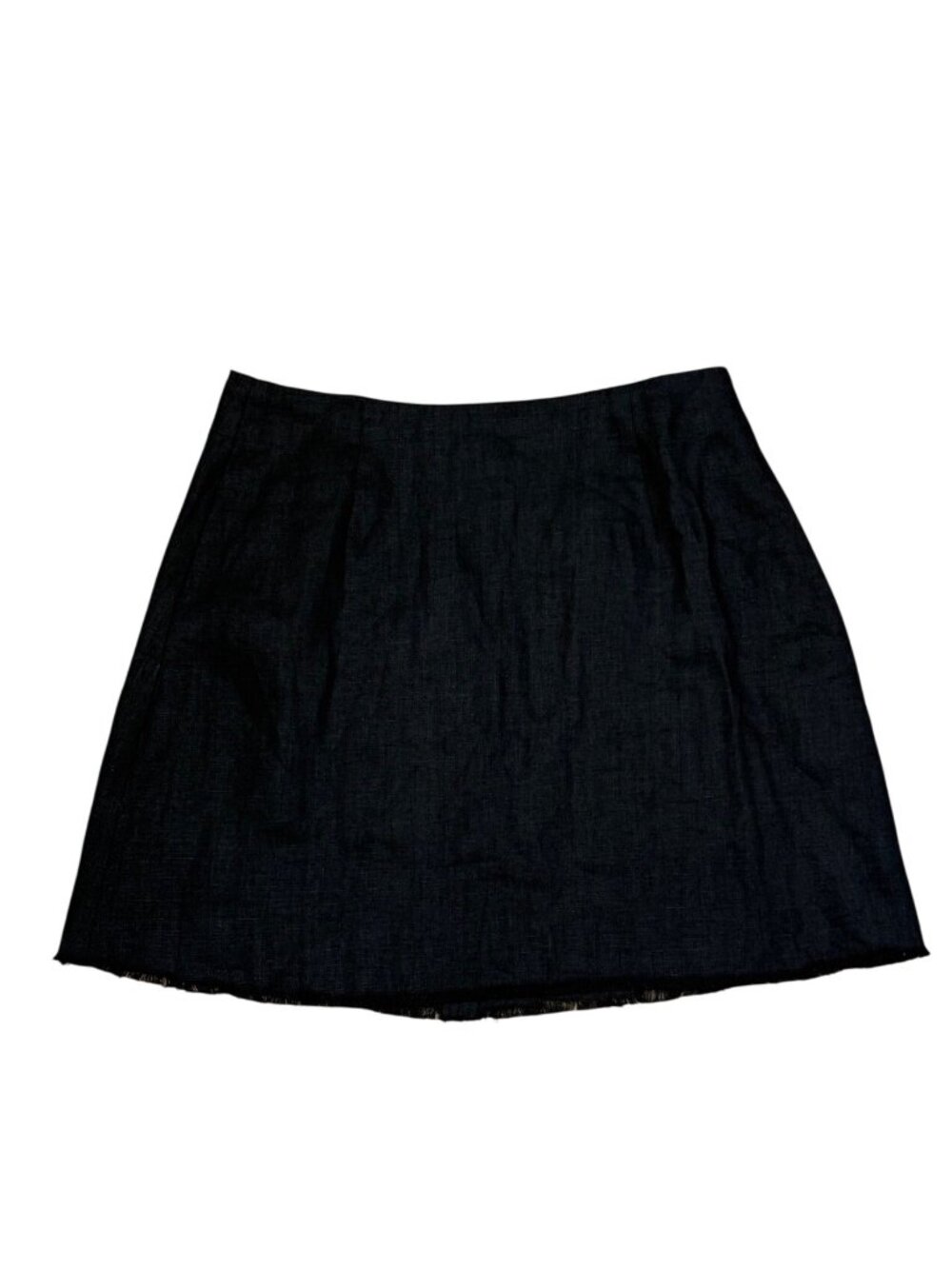 Reformation Black Mini Skirt Size 2 Surplus Fabric Raw Hem Made In USA